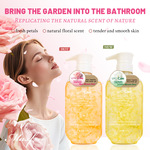 跨境花瓣沐浴露香水型持久留香滋润保湿清洁家用批发玫瑰沐浴液