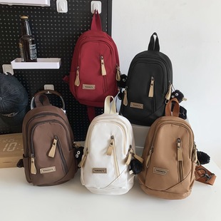 Cross-border Trendy Cool Casual Korean Style Men's Student Satchel Travel Women's Chest Bag Letter Trendy Shoulder Bag