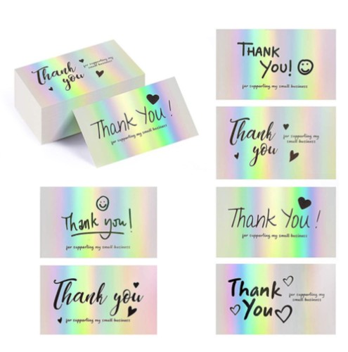 Card with writeable laser rainbow thank you card gift packaging thank you card foreign trade cross-border wholesale