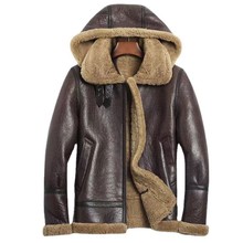 工厂反季倾销原生态皮毛一体男B3飞行服原皮原毛高品质皮草