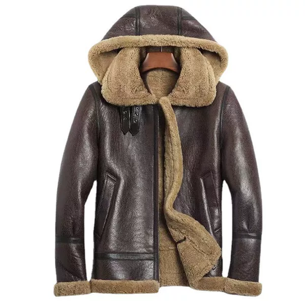 Factory anti-season dumping original ecological fur integrated male B3 flight suit original leather raw fur high quality fur