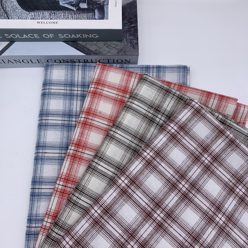 涤棉平纹21支格子布 衬衫连衣裙裤子半身裙格子面料 防晒服格子料