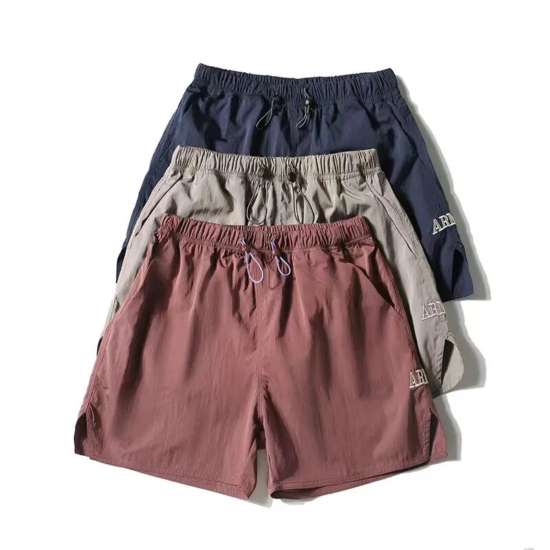 Fold American Vintage ARMY Training Sports Shorts Thin Letter Embroidered Straight-Leg Quarterly Pants Summer