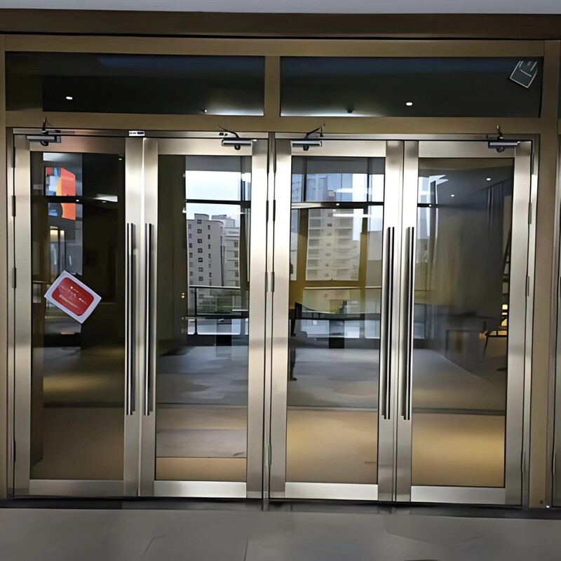 Stainless Steel Glass Fireproof Door, Building Entrance and Exit Passage Door, Stainless Steel Single and Double Swing Door, Tempered Glass Door Stainless Steel Glass Fireproof Door, Building Entrance and Exit Passage Door, Stainless Steel Single and Double Swing Door, Tempered Glass Door