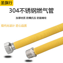 内螺纹外螺纹4分6分黄色金属加密波纹管304不锈钢燃气软管