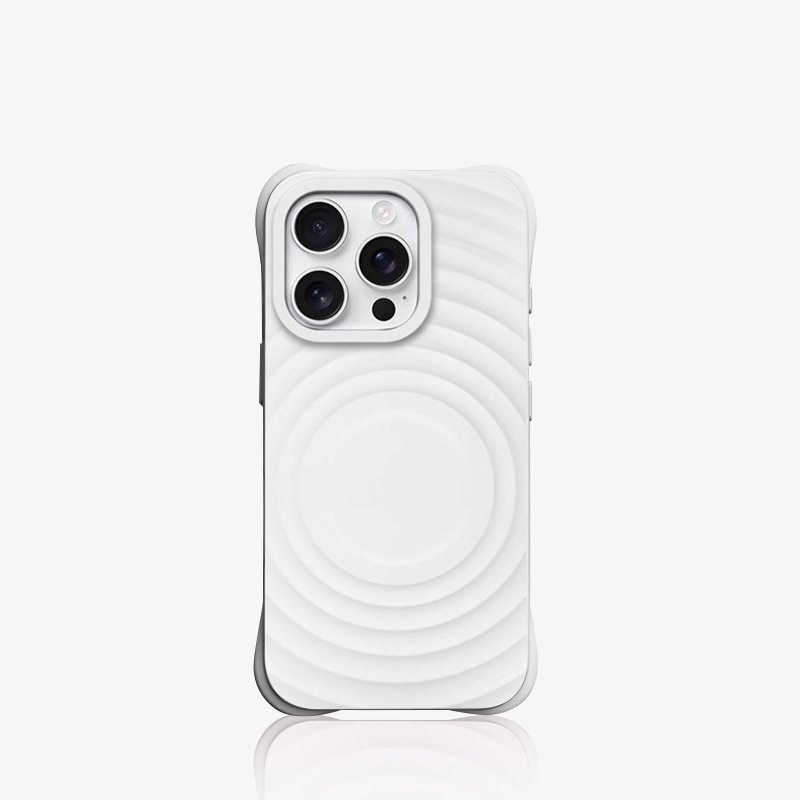 趙魯思と同じスタイルのiPhone17ProMax用ケース、波紋磁気吸着液体シリコン製、Apple 16対応、耐衝撃|undefined