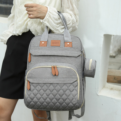 Cross-border upgrade of new multifunctional portable folding bed mommy bag manufacturer wholesale large capacity backpack mommy bag