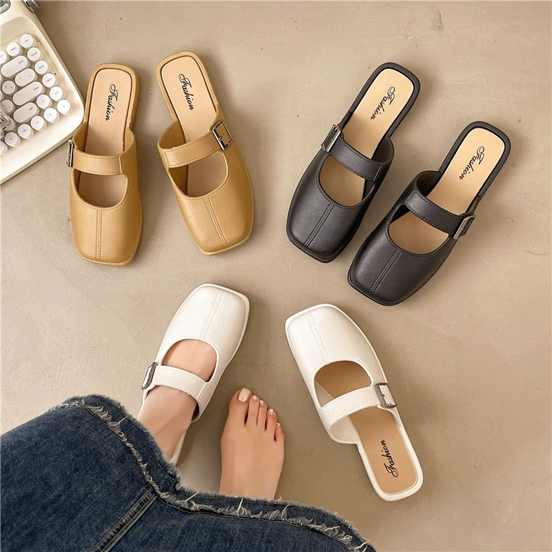 Новые французские ретро-шлепанцы Баотоу для женщин из Юго-Восточной Азии, которые можно носить с юбками и сандалиями Мэри Джейн.