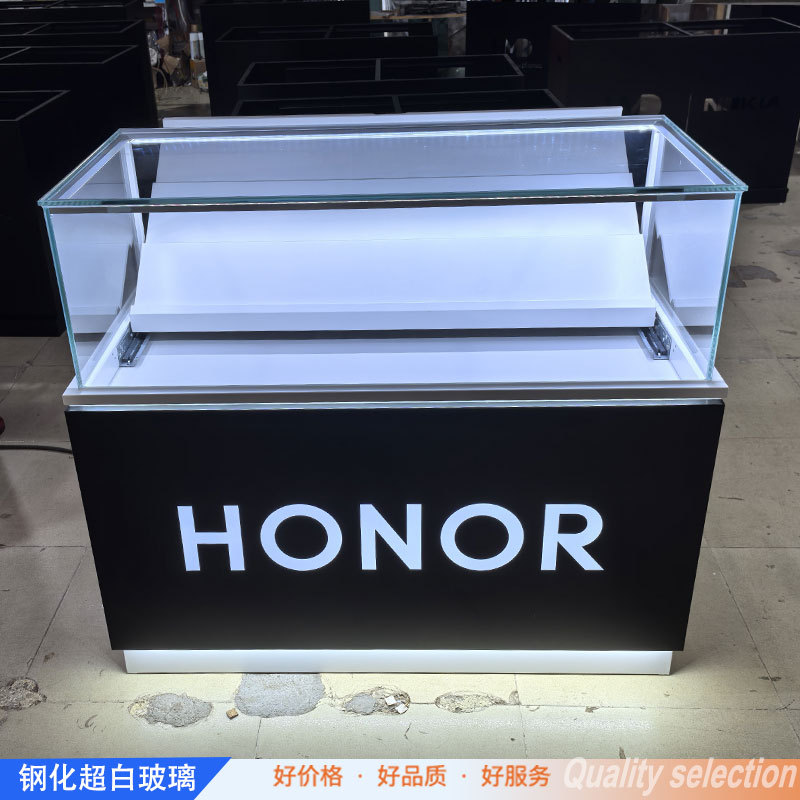 手机玻璃柜台展示柜钢化玻璃柜OPPOVIVO铁质荣耀苹果华为手机柜台
