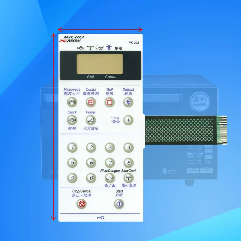 Панель микроволновой печи Whirlpool VG202, мембранный переключатель, 850 Вт, замена VG203 VG302, оригинал