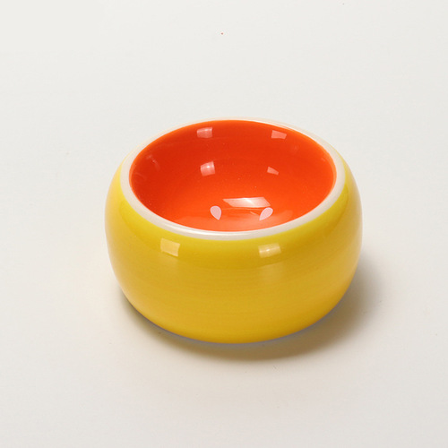 Hamster food bowl, small dish, ceramic thick, anti-turning, fixed large-capacity bowl, squirrel, hedgehog, golden bear supplies