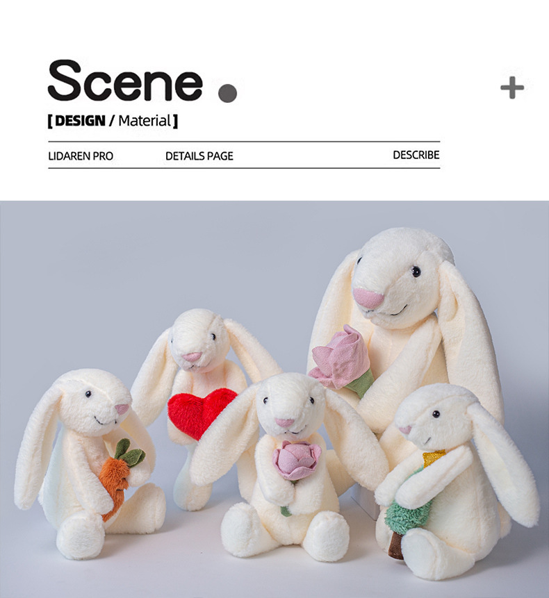 SnuggleBunny Plush Toy - Soft Huggable Rabbit Stuffed Animal With Carrot, Cuddly Companion For Kids & Adults, Perfect Gift For Christmas, Sleep Aid_voghion.com