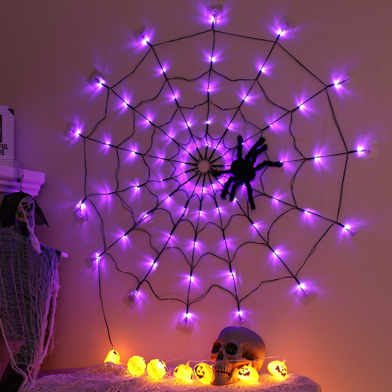 Cross-Border Halloween Decoration Led Lanterns Spider Web Lights Indoor Atmosphere Lights Layout Fishnet String Lights Halloween Props Cross-Border Halloween Decoration Led Lanterns Spider Web Lights Indoor Atmosphere Lights Layout Fishnet String Lights Halloween Props