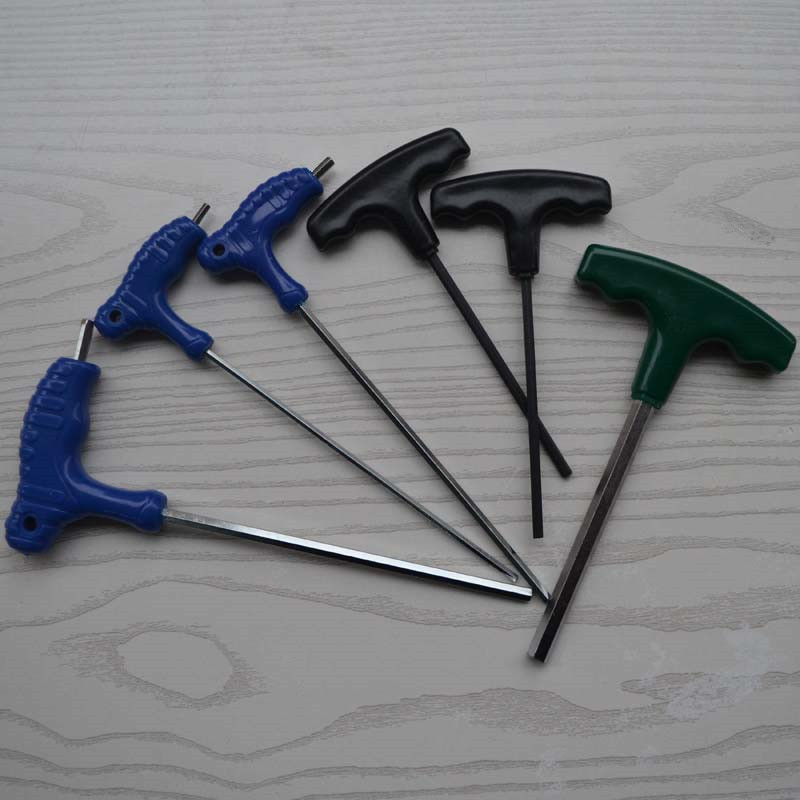 厂家直供镀钳T型内六角公制 L型塑料柄铬钒钢内六角五金扳手工具