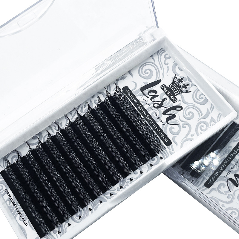 Fábrica al por mayor en stock yy pestañas postizas suaves y cómodas 0,05/0,07 plantación de injerto pestañas en forma de Y