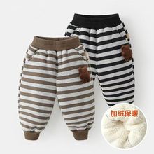 婴儿衣服复合一体绒长裤冬装秋冬儿童男童女童宝宝加绒加厚裤子潮