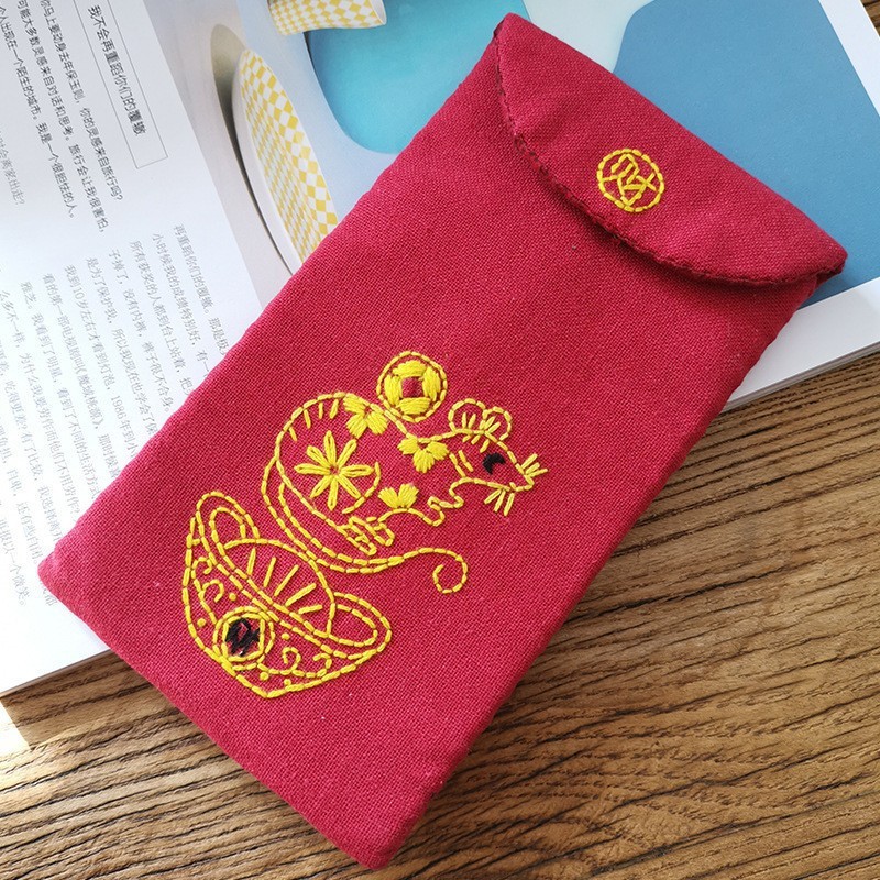 Nuevo bordado hecho a mano DIY bolsa de teléfono móvil de estilo europeo tridimensional bordado material de la tela paquete kit principiante