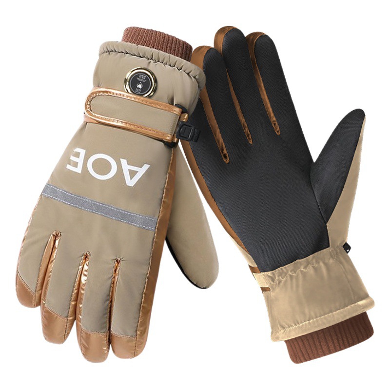 Carga inteligente guantes de calefacción invierno cálido doble cara calefacción guantes de algodón motocicleta eléctrica equitación eléctrica