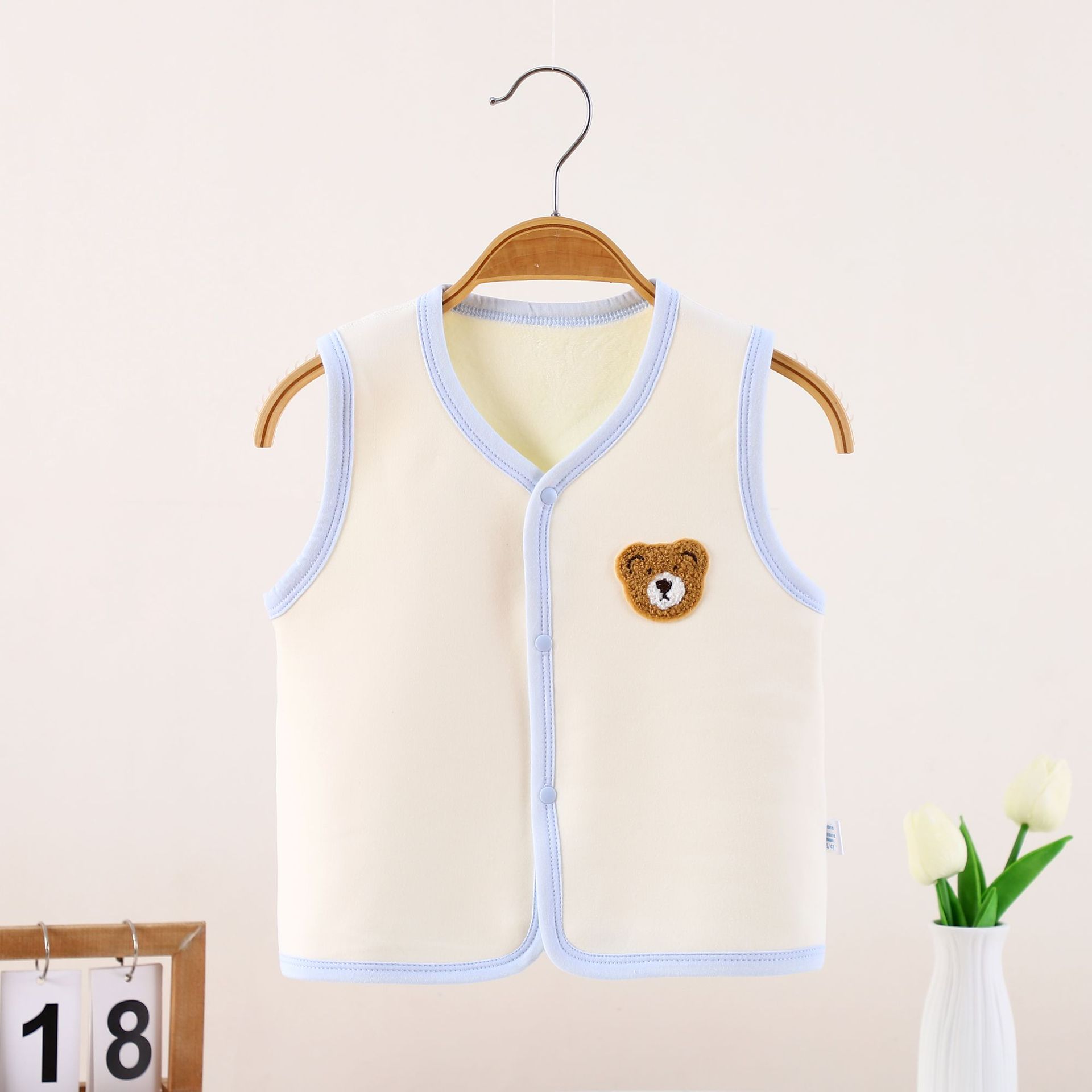 chaleco de bebé recién nacido primavera y otoño chaleco de peluche recién nacido calentamiento clip de pony para hombres y niñas hombro de baoh