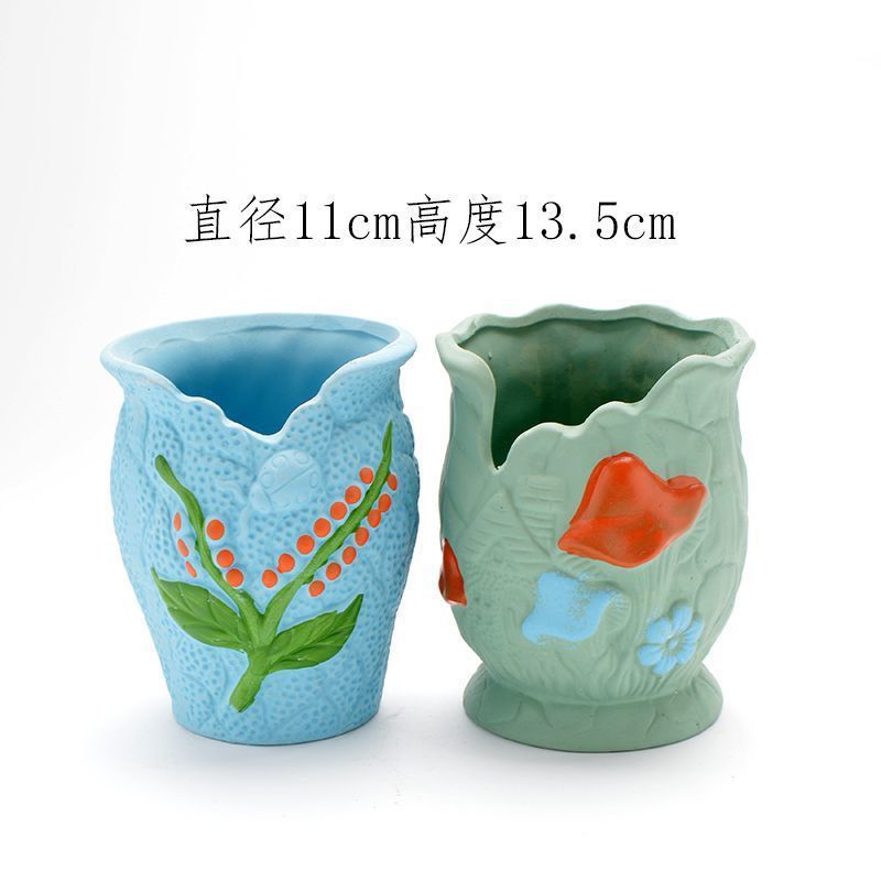 多肉植物の植木鉢セラミック漫画粗い陶器大皿古い杭かわいい通気性のある小さなセット組み合わせ屋内クリア Zhao Zhi Zheng|undefined