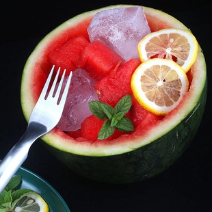 Artifact Watermelon Cutter 304 Stainless Steel Fruit Double Head Watermelon Cutting Stainless Steel Industry and Trade Fruit Fork Fruit Opening