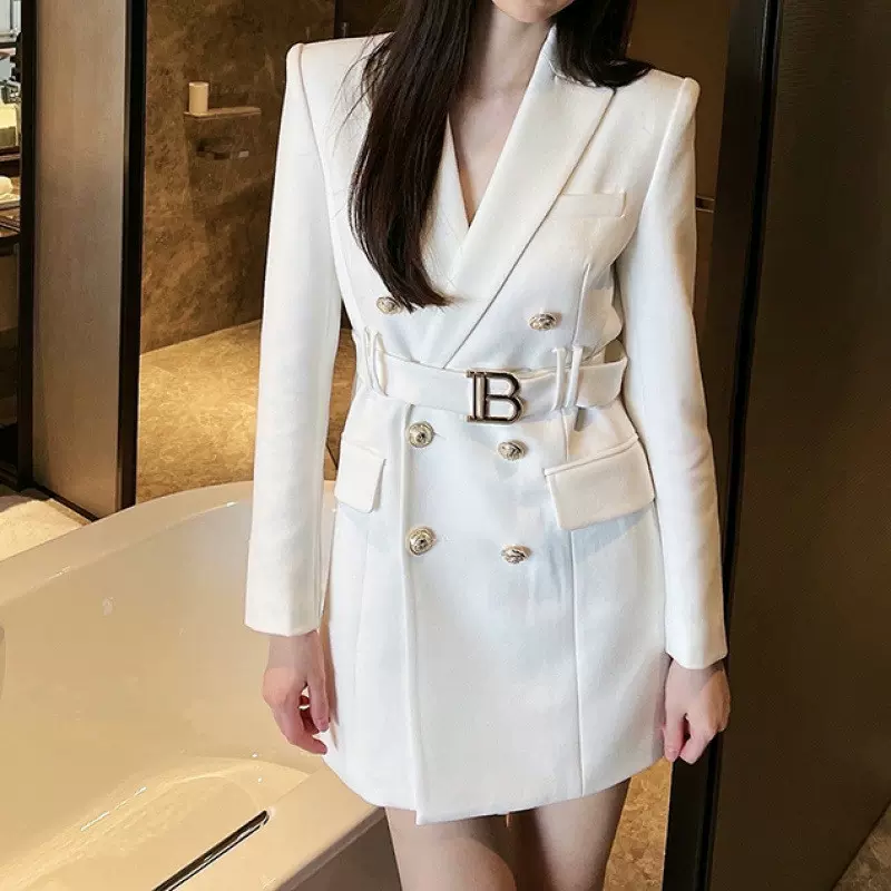 西装外套裙子超炸性感收腰西服裙显瘦上衣早秋黑色小西装连衣裙女