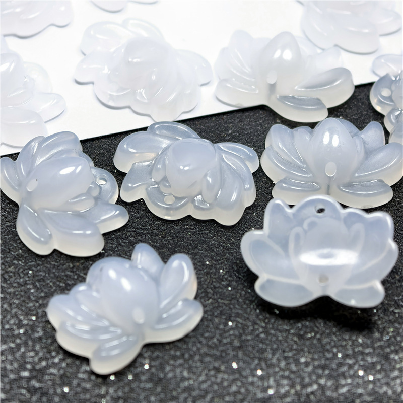Yutian 21*16mm Plastic Acrylic Single-Sided Lotus Ancient Style Handmade DIY Pendant Tassel Link Accessories