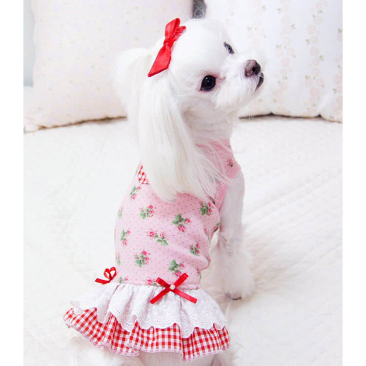 Nuevo perro gato mascota princesa vestido de boda pequeño Rosa Primavera Verano otoño nuevo suministros Teddy