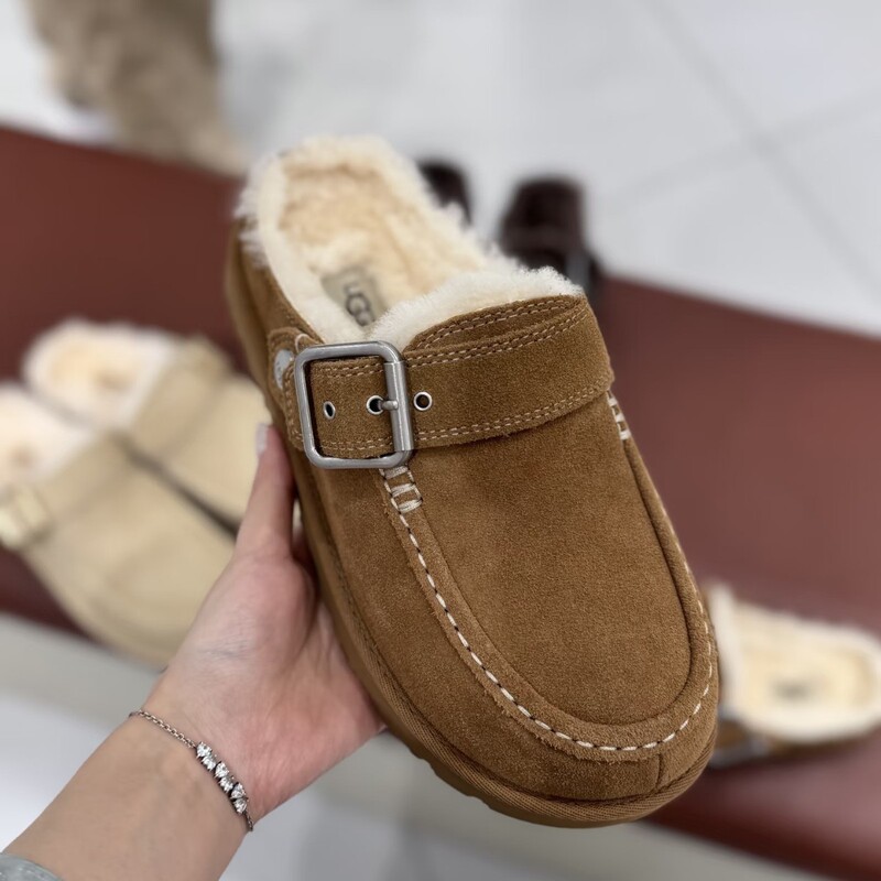 2026 Autumn New Women's Comfortable Flat Lightweight Slip-On Mules Genuine Sheepskin Casual Clog Shoes