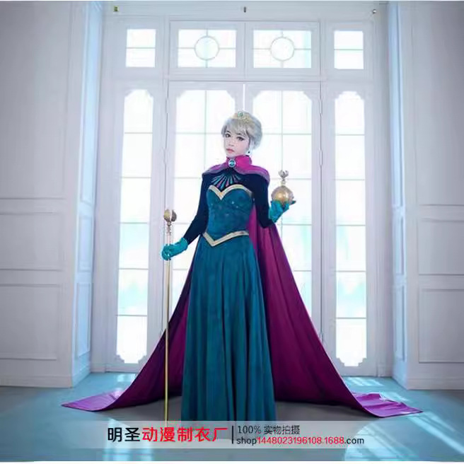 Spot Frozen Queen Aisha ELSA Erwachsenen Kinder Krönung kleid Cosplay Damen bekleidung