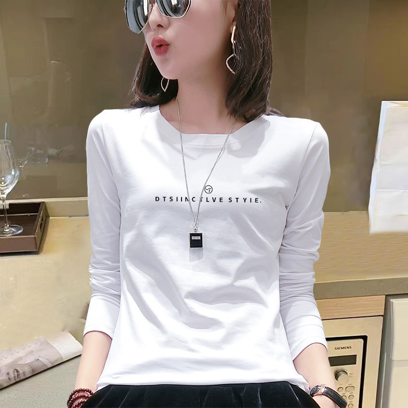 Korean-Style Cotton Long-Sleeve T-Shirt for Women, 2025 Early Autumn New Design, Unique Base Layer, Loose-Fitting Top Korean-Style Cotton Long-Sleeve T-Shirt for Women, 2025 Early Autumn New Design, Unique Base Layer, Loose-Fitting Top