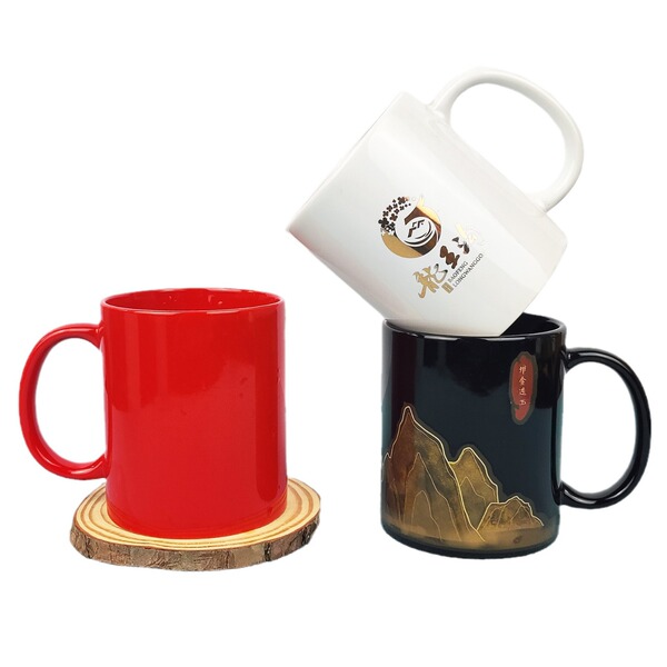 Ceramic water cup with custom logo for office and home use color…
