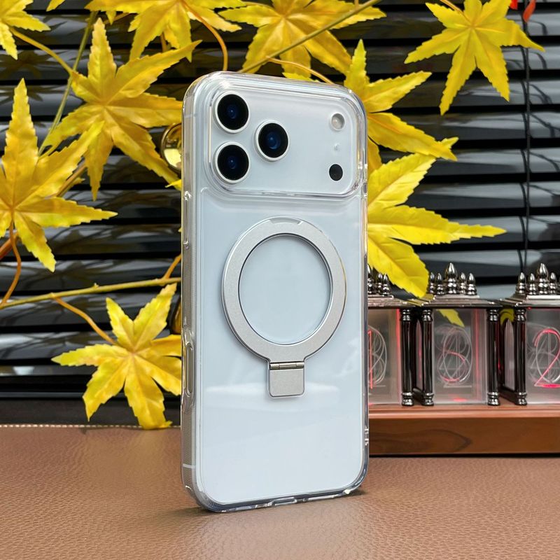 适用iPhone17Promax 防摔不发黄2.0亚克力透明磁吸支架手机壳17|undefined