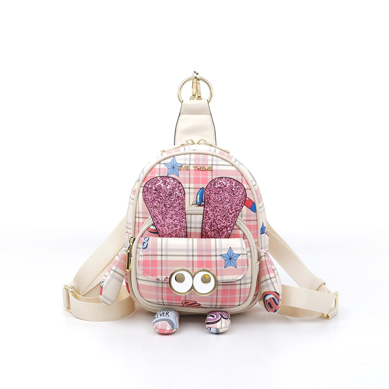 Mujer multipropósito diseño rosa mochila mini encantadora impresión bolsa de pecho cambiante 2688 #