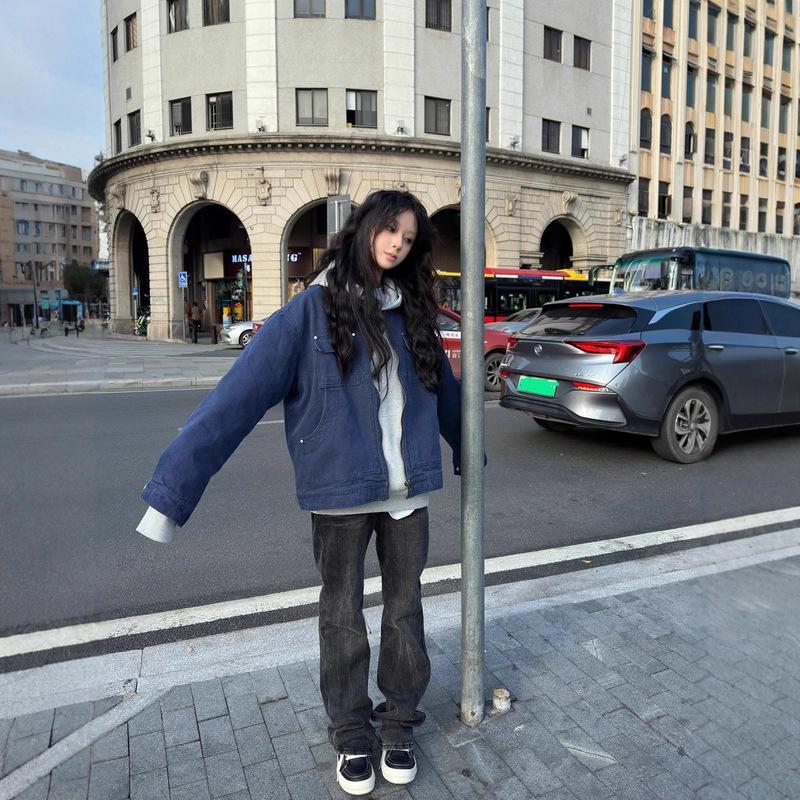 Ahcn Aim High American Washed Detroit Workwear Jacket Retro Heavy Weight Canvas Jacket Men's Autumn and Winter Cotton Clothes