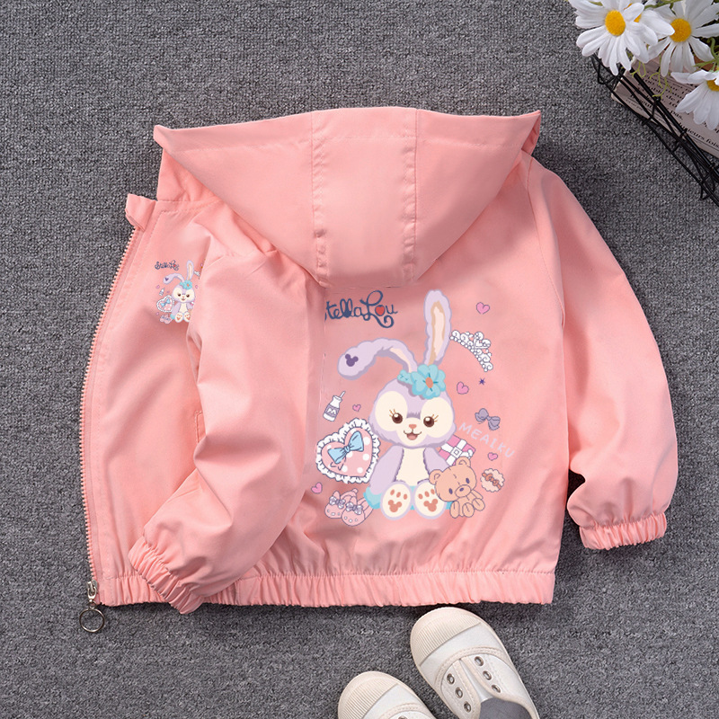 2023 Autumn New girls' coat children's windbreaker jacket girls' baby star Delu hooded top zipper shirt 2023 Autumn New girls' coat children's windbreaker jacket girls' baby star Delu hooded top zipper shirt