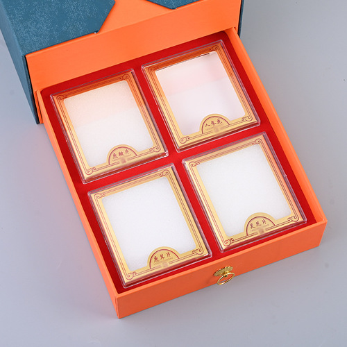 Creative Double-Door Five-Power Herbal Supplement Packaging Box, Empty Container—Ideal for Ginseng, Deer Antler Slices, and Four-Ingredient Dried Goods