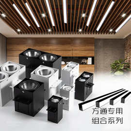 铝方通吊顶专用长条灯led方通射灯5/10/15公分格栅筒灯双头豆胆灯