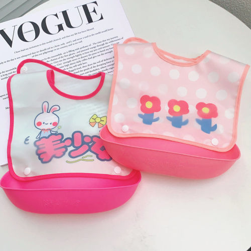 Baby Eating Bib Summer Children Waterproof Bib Ultra Soft Food bib Cover Toddler No Wash Drool Bib for Girls