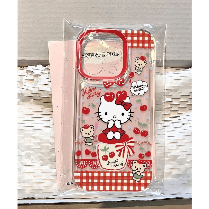 Plaid Hello Kitty Suitable for Apple 17Promax Mobile Phone Case Iphone16 Cute 14 New Style 13 Soft Shell 12