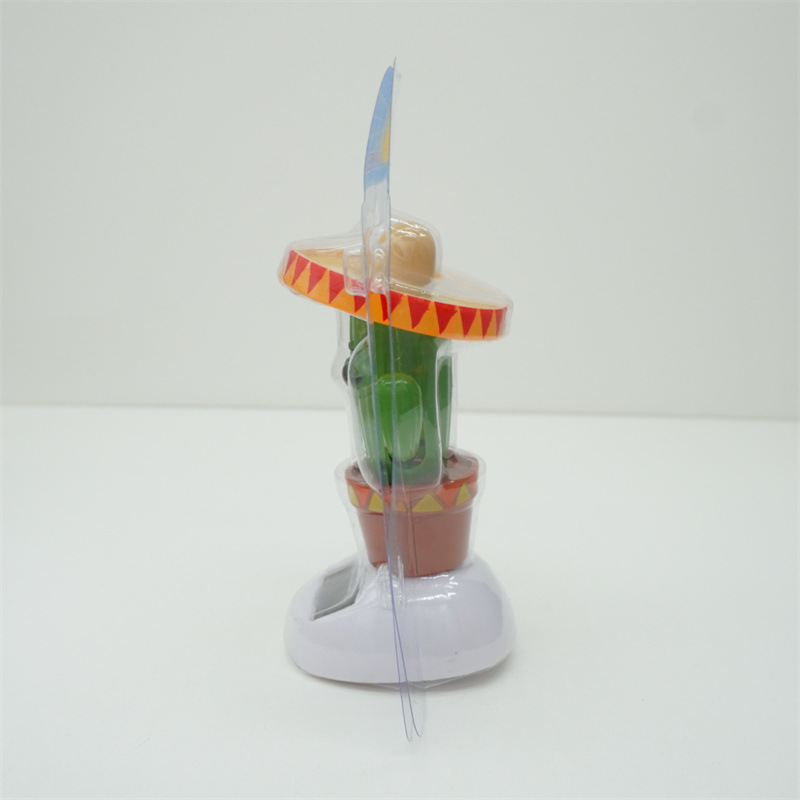 仙人掌汽车装饰自动摇摆件阳能太阳花苹果花摆件公仔太阳能详情18