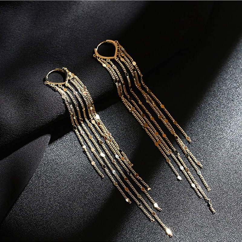 Simple Style Solid Color Alloy Plating Gold Plated Women's Drop Earrings display picture 1