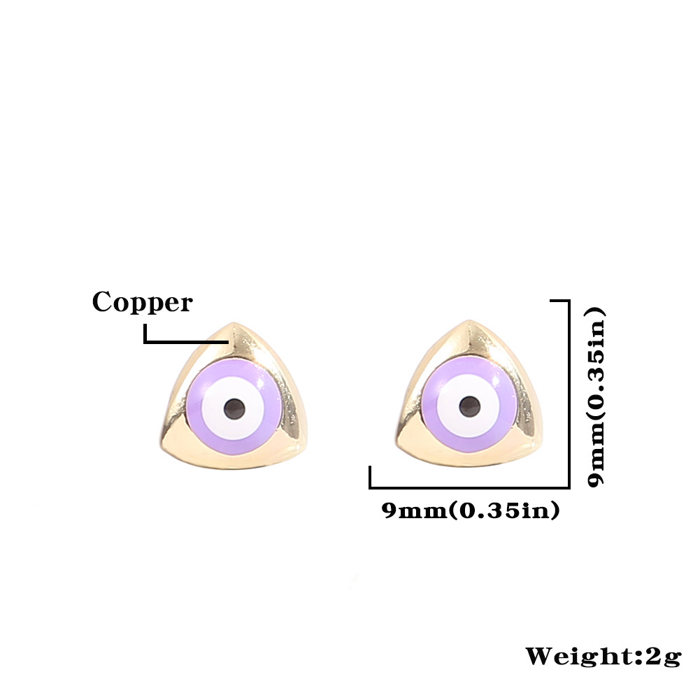 Fashion Devil's Eye Copper Ear Studs Plating Copper Earrings display picture 1