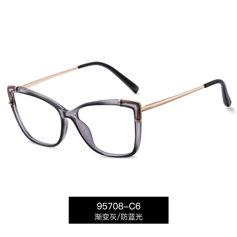 Gafas con Protección Anti-Luz Azul TR90 para Mujer, Montura Cuadrada con Patillas Flexibles, Sin Graduación, Diseño Moderno, Comercio Exterior Transfronterizo 95708