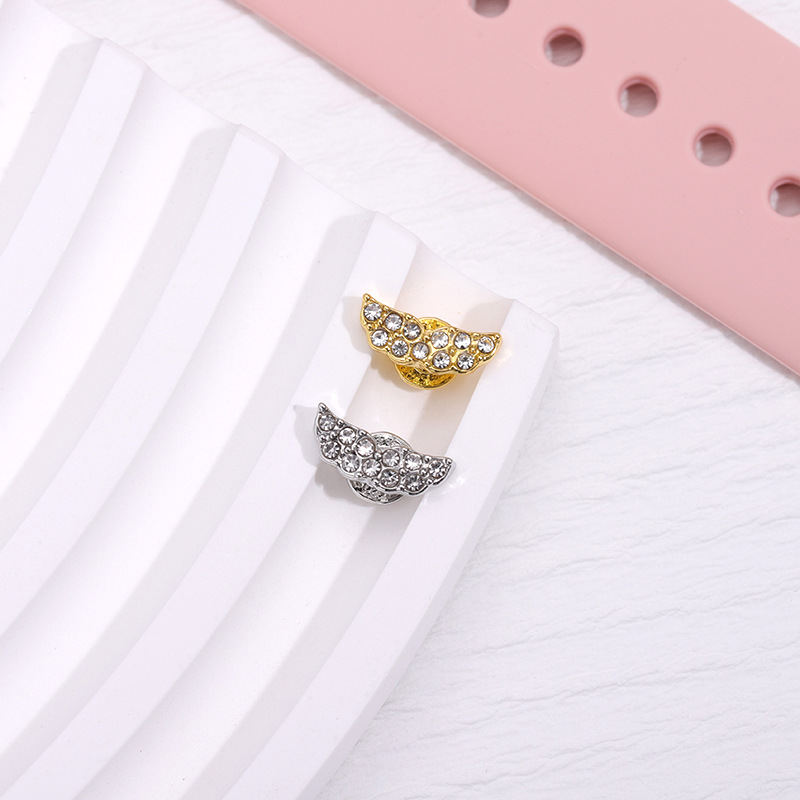 Hebilla decorativa con forma de alas de ángel para correa de silicona de Apple Watch, accesorio creativo al por mayor