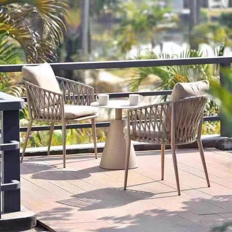 Outdoor Table and Chair Hotel Homestay Leisure Rattan Chair Courtyard Balcony High-end Outdoor Table and Chair Dining Chair Rattan Outdoor Furniture
