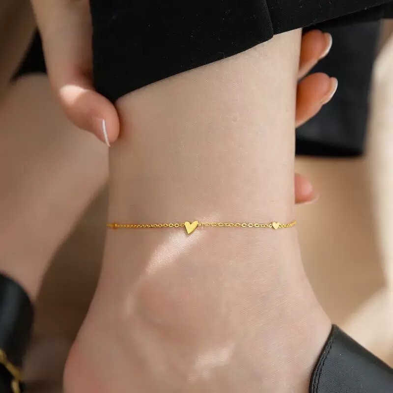 新しい色褪せないシンプルなチタン鋼アンクレット、入浴時に外す必要がなく、高級な赤いロープレッグリング、女性の夏の多用途アクセサリー|undefined