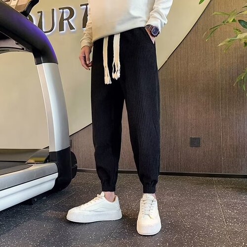 Spring and Autumn Simple Leisure Men's Loose Trendy Matchable Heavyweight Ankle Sweatpants Summer Exercise Ankle Pants