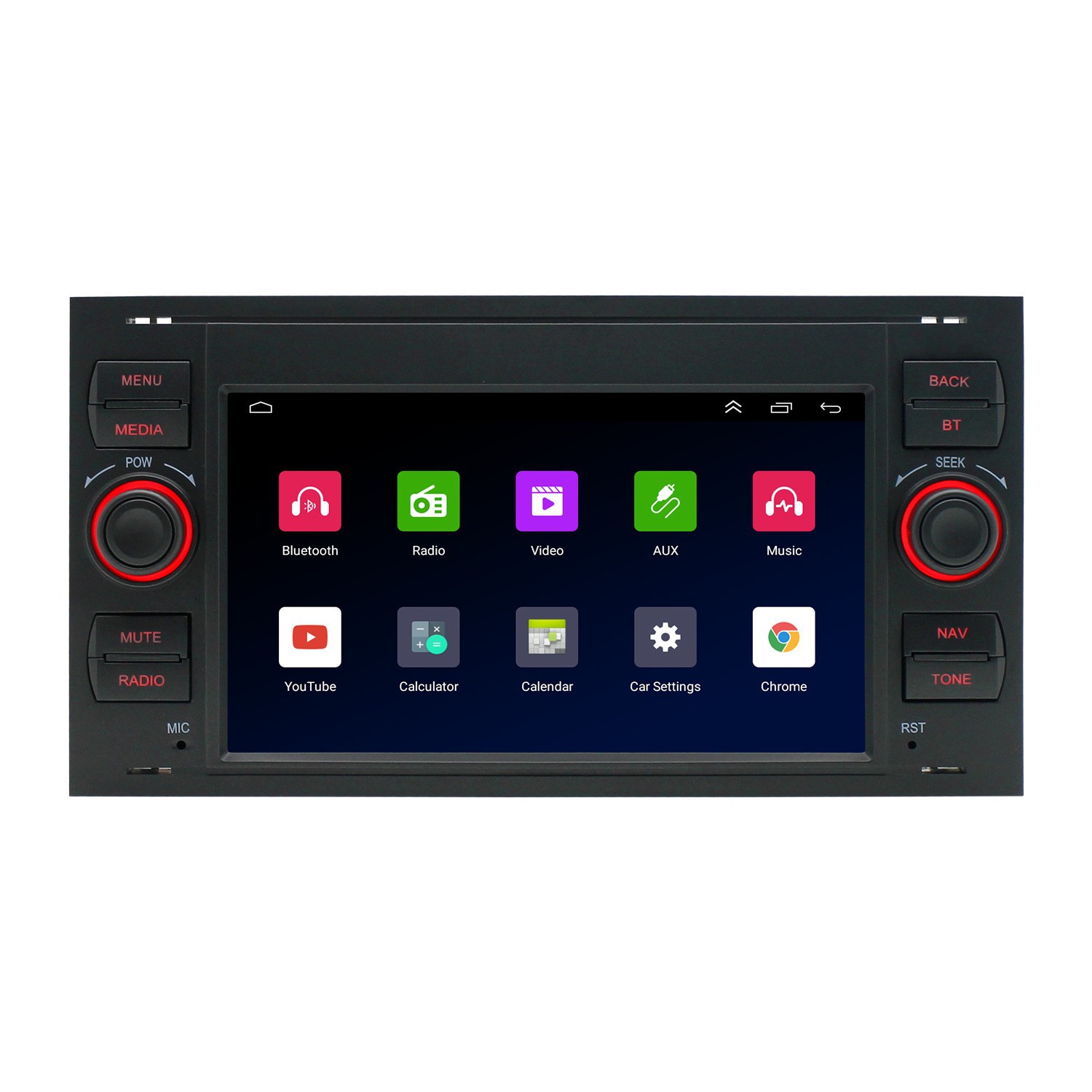 Aplicable a la navegación de Ford Quanshun Android de 7 pulgadas con el jugador físico del coche Bluetooth del GPS del botón Navegación del coche