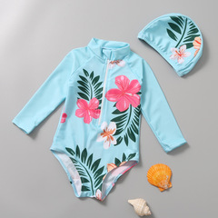 Children's swimsuits, girls, one-piece, small, medium and large children, baby girls, cute and stylish sun protection beach swimsuit set